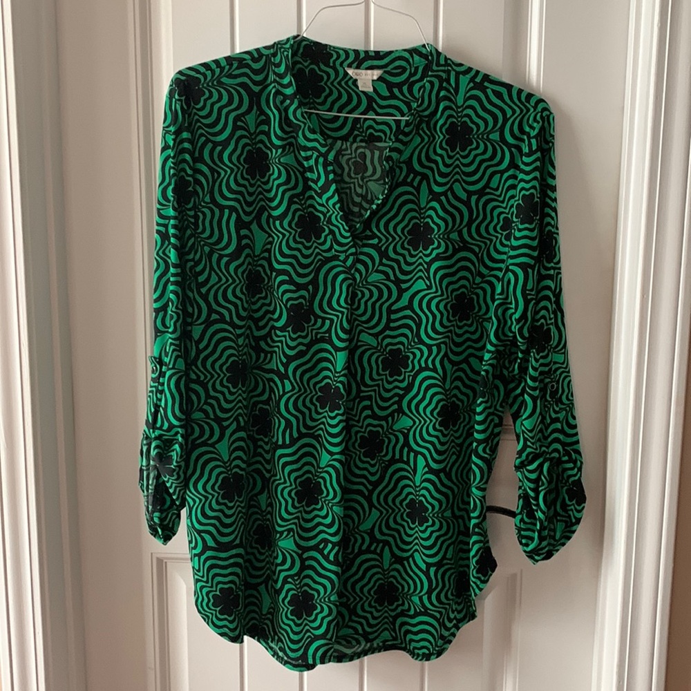 Like new Cato XL blouse green and black